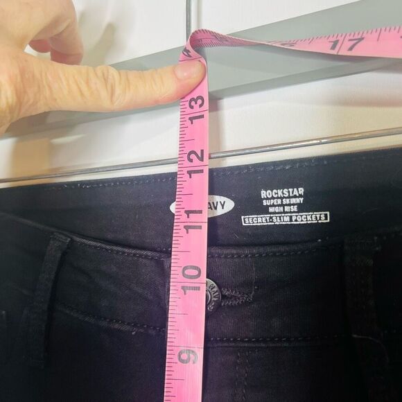 Old Navy Rockstar Super Skinny High Rise Secret Slim Pockets Black Jeans Sz 10 - Picture 6 of 7